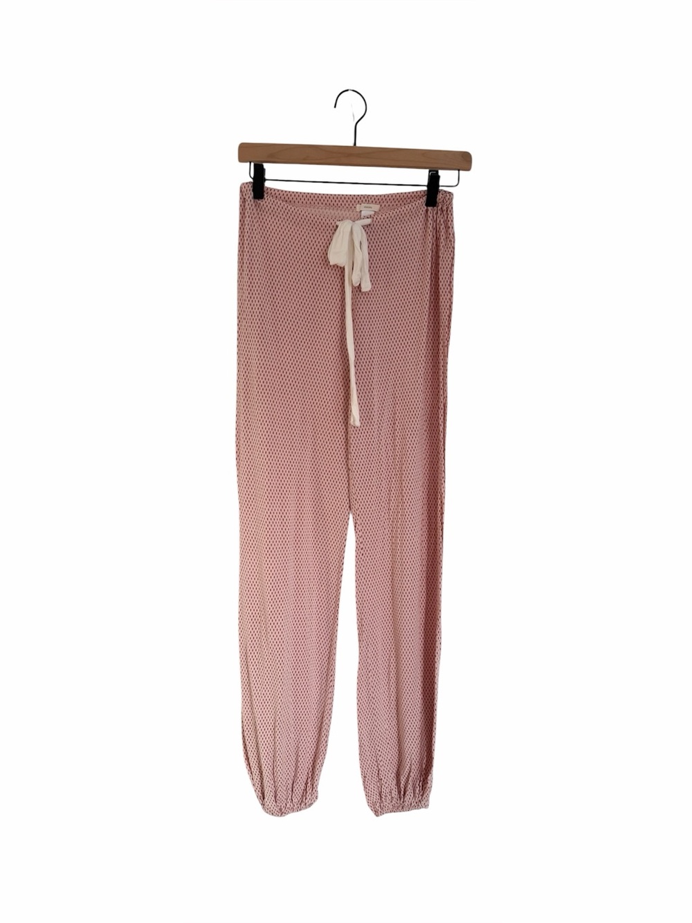 EBERJEY Gisele Slouchy Jogger Pajama Pants Rose Pink & Burgundy Oval Design, XS